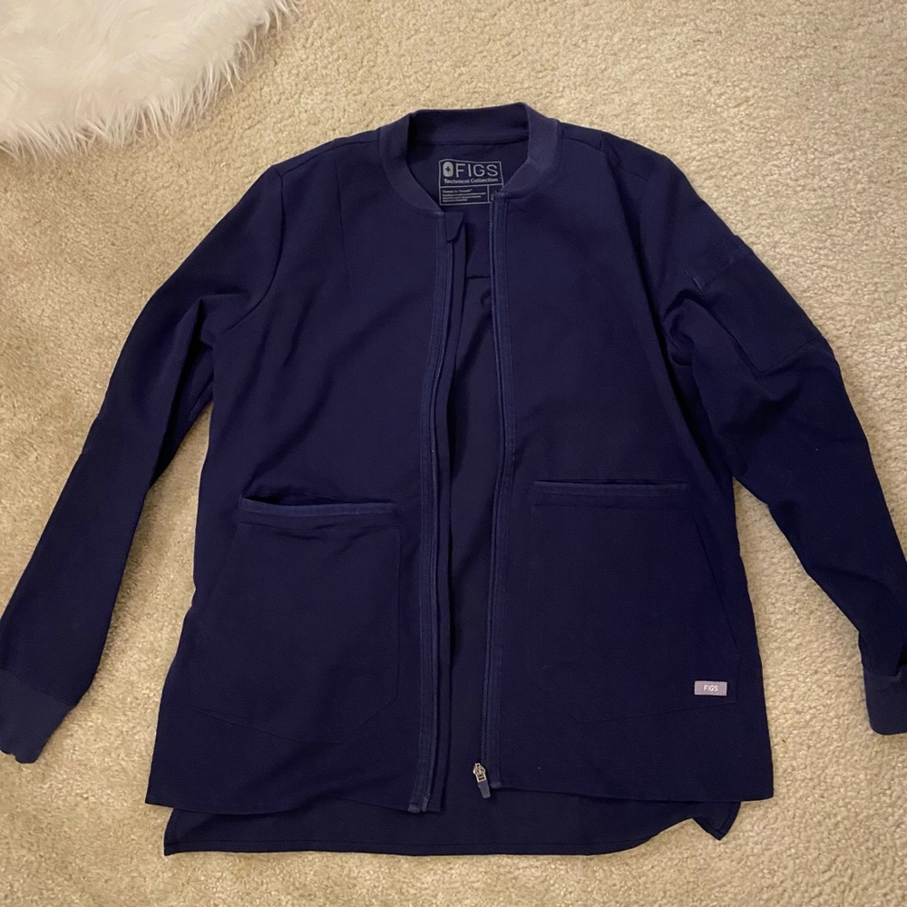 FIGS jacket. Navy blue. Size small.